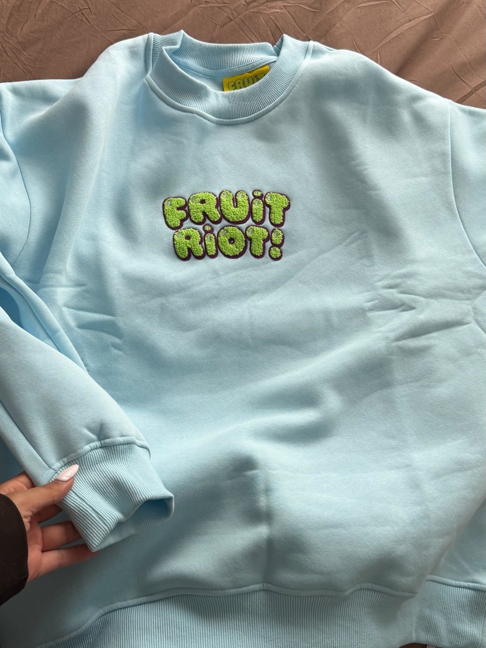Fruit Riot! Light Blue Crewneck Sweatshirt size L